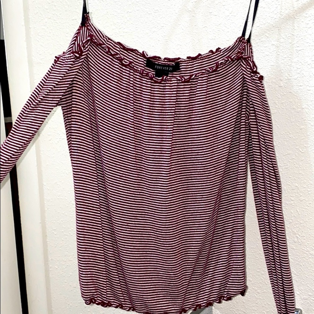 Stripped off the shoulder top